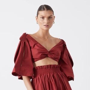 Joslin Studio NWT Hollie‎ Organic Cotton Crop Top Burnt Orange Rust US 4